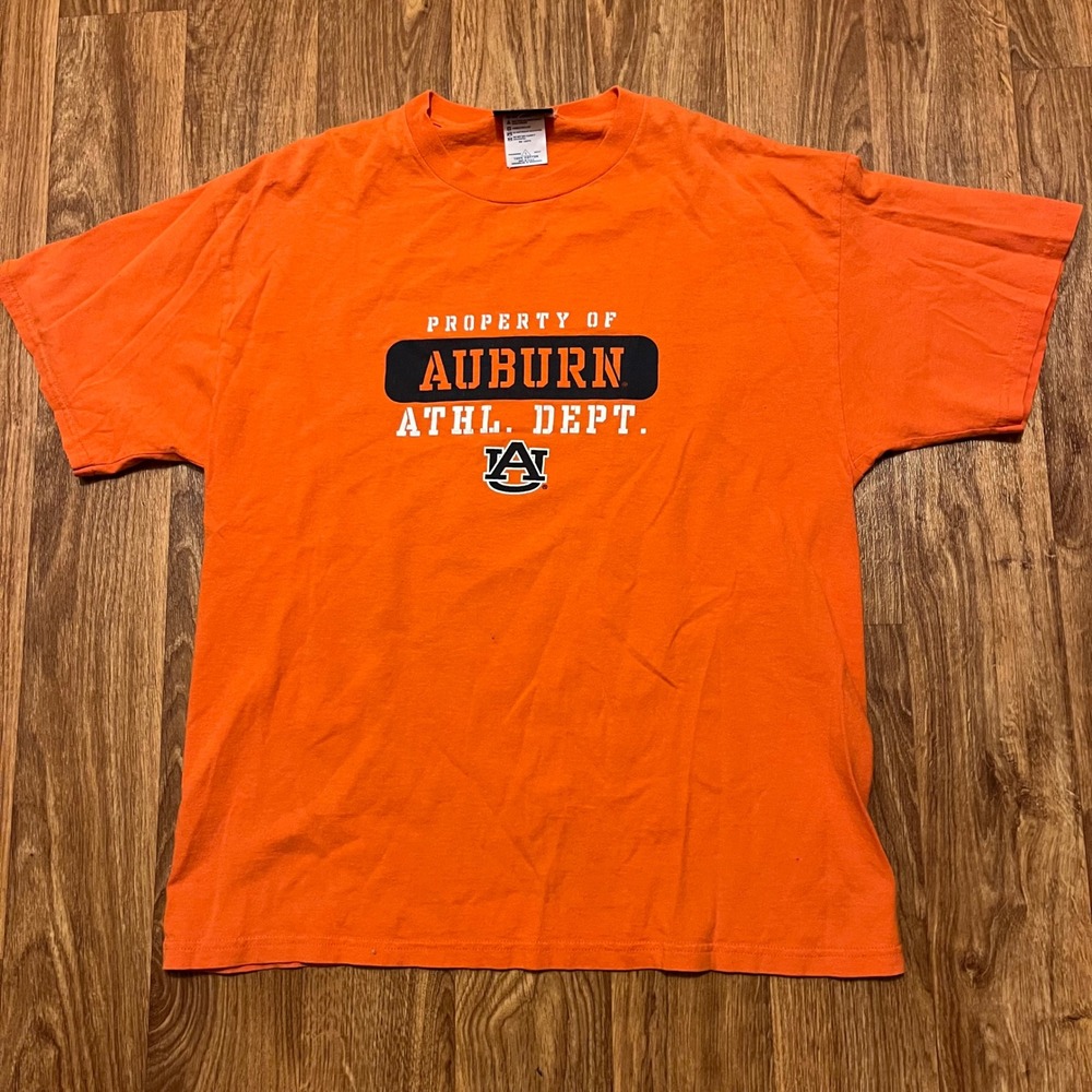 Vintage Auburn JanSport Shirt Men Large Orange Athl Dept Cotton Graphic Tee
